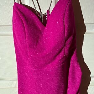 Pink cocktail dress sz med.Worn 1x for HOCO. Dilliards original price was $70